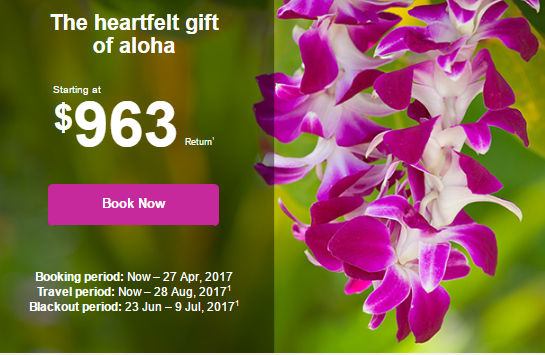 ✈ Limited-time Hawaii fares starting at $963 AUD Return