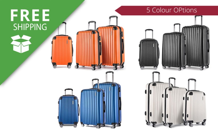 Free Shipping: $129.95 for a Three-Piece Hard Shell Luggage Set with TSA Locks