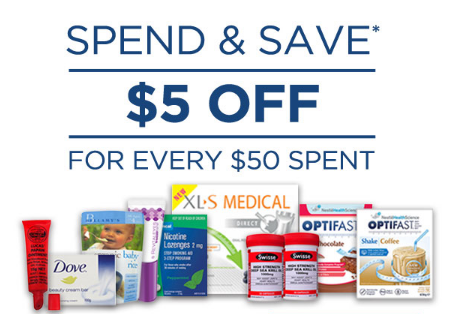 Get $5 off for every $50 you spend!