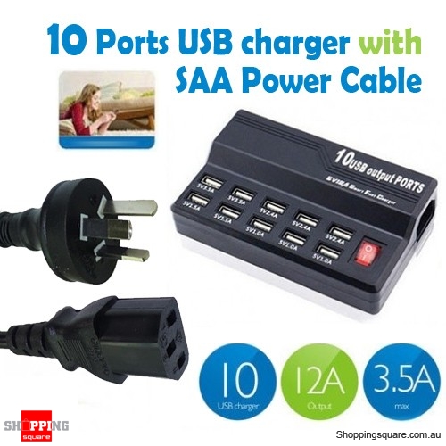 Multifunctional 10 USB Ports Smart Charger Station $14.95