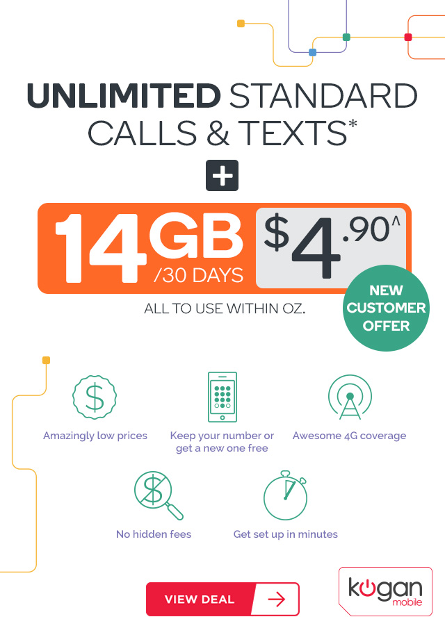 $4.90 for 14GB + Unlimited Standard National Calls/Text for 30 Days!