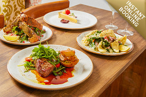 Three-course dinner for two with a glass of wine each is $49 (valued up to $114.50)