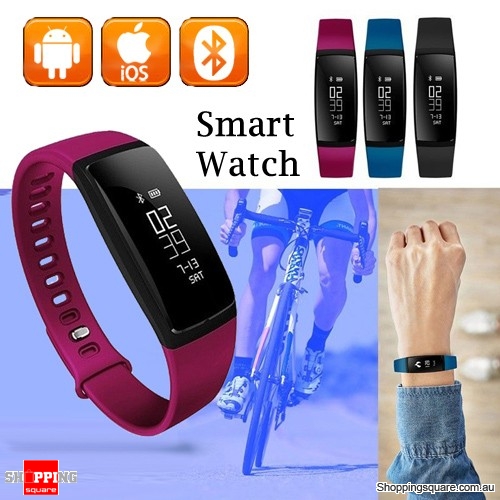 V07 Bluetooth Waterproof Smart Watch with Blood Pressure Heart Rate Monitor for iPhone 7 Android $28.95