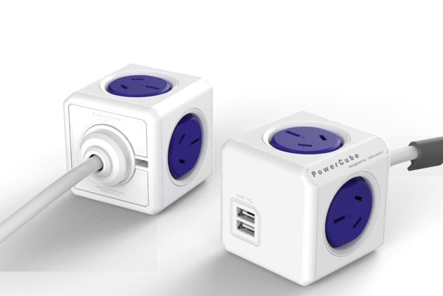 PRICE DROP: Allocacoc PowerCube with 2 USB & 4 Power Outlets – Blue (5400/AUEUPCBLU) at $20