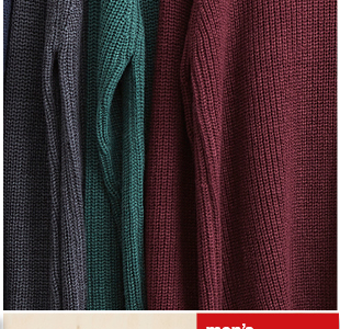 40% off men’s knitwear for members.