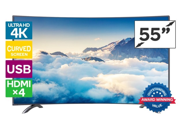 Kogan Series 9 55″ MU9500 Curved 4K LED TV $599