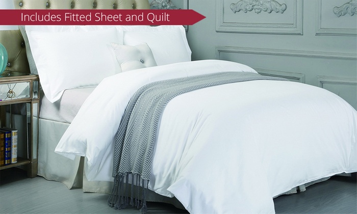 From $59 for a 1500TC Cotton Fitted Sheet Set and Quilt Cover Set Combo
