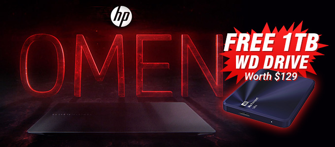 FREE WD USB Drive & Shipping on HP Omen Gaming Laptops