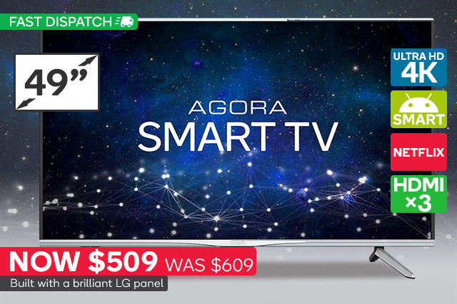 $100 OFF 49″ Smart 4K TV – Ending Soon! Kogan Series 9 49″ MU9000 Agora Smart 4K LED TV $509