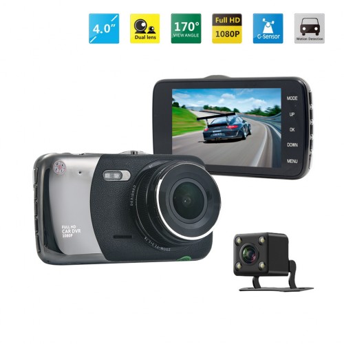 4″ 1080P Full HD Dual Lens Wide Angle Car Dash DVR Camera Recorder $39.95