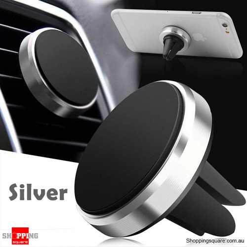 Universal Magnetic Air Vent Car Holder Mount Stand for iPhone Samsung LG Android Silver Colour $1.95