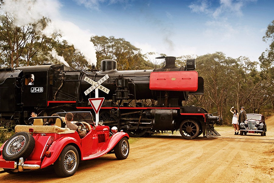 Scenic Steam Train Ride Through the Victorian Goldfield – from just $19 for an adult or $9 for a child – or upgrade for more people.