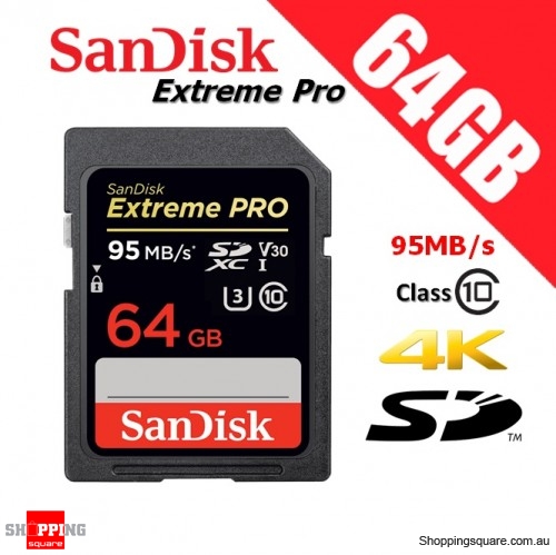 SanDisk Extreme Pro 64GB SDXC UHS-I Memory Card Up to 95MB/s V30 4K $39.96