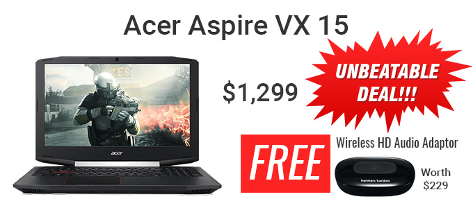 Acer Aspire VX5-591G-72US 15.6″ Full HD Intel Core i7 Gaming Laptop $1,399.00