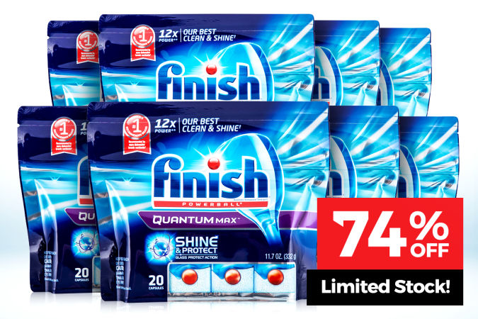 SAVE OVER $112 – WOW!  Finish Quantum Max 160pk – Bulk Deal