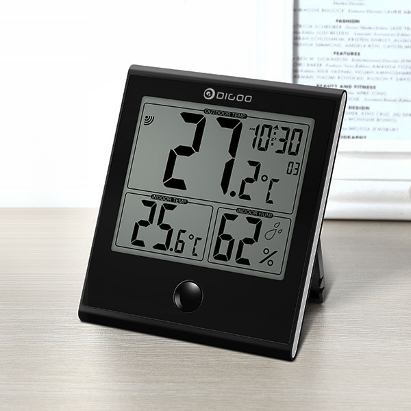 Digoo Indoor and Outdoor Glass Panel Thermometer Hygrometer for Humidity Monitor Home Comfort $9.95