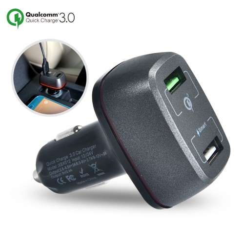 Quick Charge 3.0 Dual USB Ports Car Charger $5.95