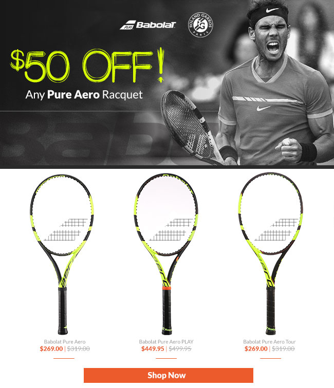 $50 OFF Pure Aero Racquets – Plus RPM Blast for Only $14.95!