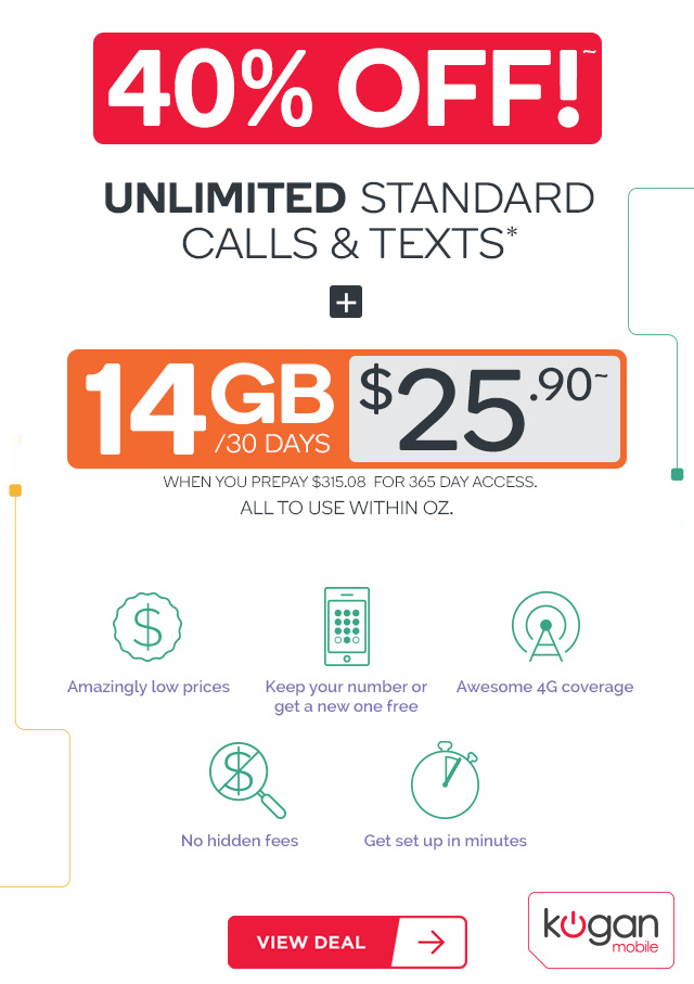 14GB + Unlimited Standard National Calls/Text for $25.90! ==> per 30 days, when you prepay $315.08 for 365 day access