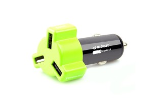 mBeat4.8A/24W Triple Port Car Charger – Green (CHGR348-GRN) $14