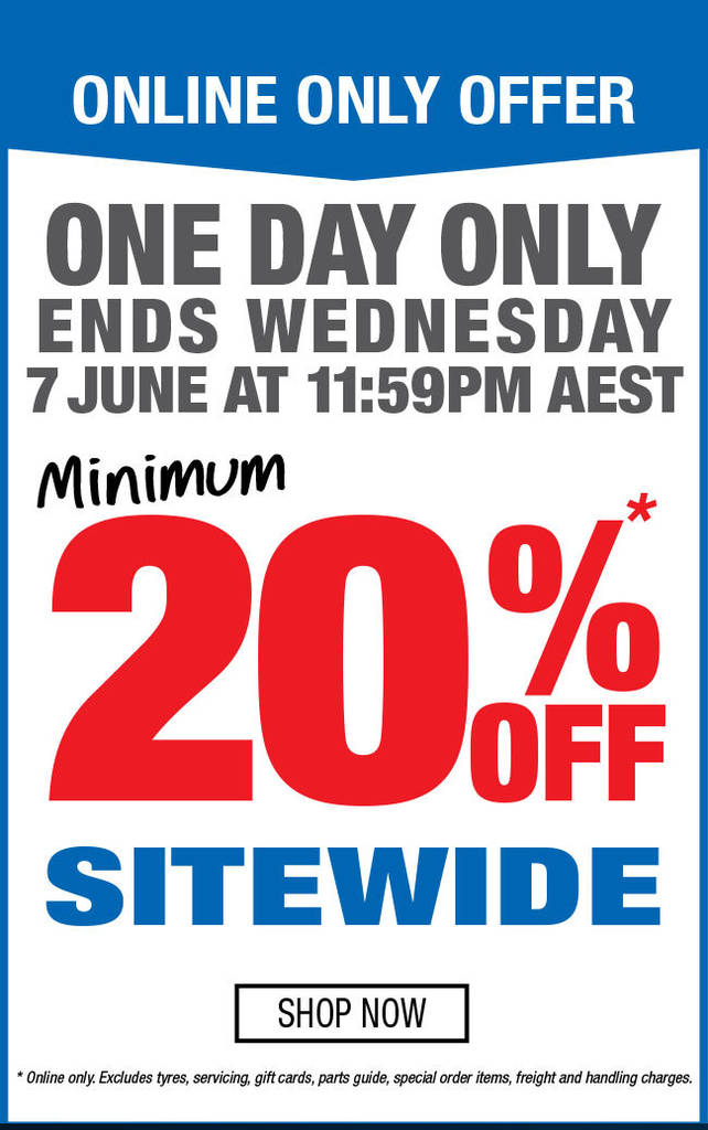 Minimum 20% off online today only!