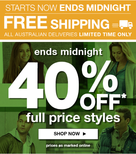 WOW! FREE shipping & 40% off ends midnight. Rivers.