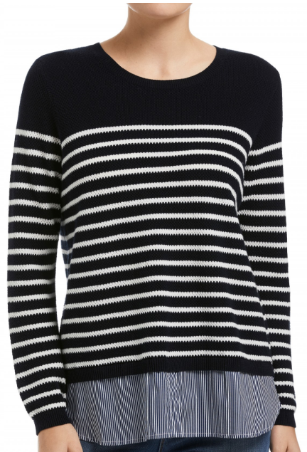 Long weekend essentials … Textured Stripe Knit Woven Pullover now $89.95