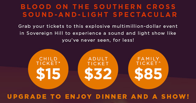 Ooops Live Now…Sovereign Hill Sound & Light Spectacular