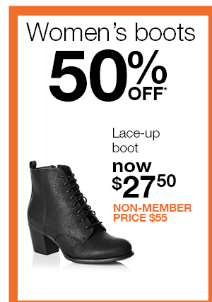 Exclusive end of season event, save on everything. Women’s Boots 50% OFF!