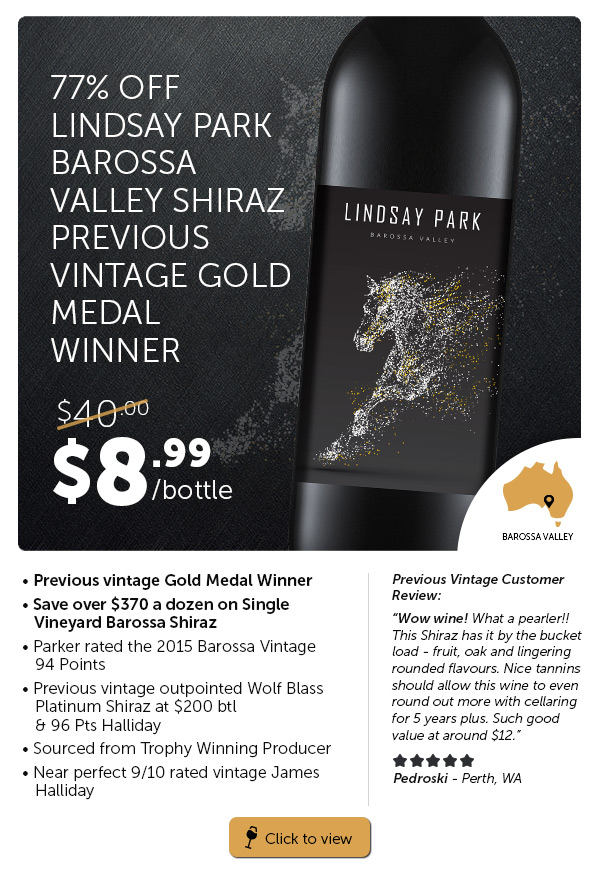 Lindsay Park Barossa Valley Shiraz 2016 77% Off