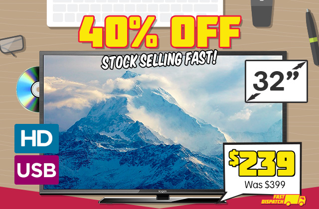 Kogan Series 6 32″ LH6000 LED TV & DVD Combo $239 – up to 40% OFF