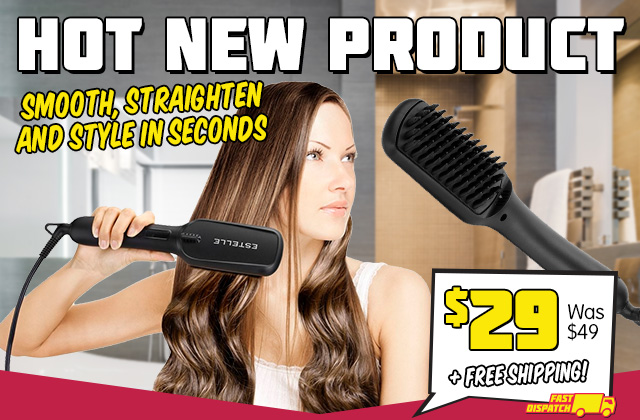 Estelle Premium Ionic Hair Straightening Brush $29