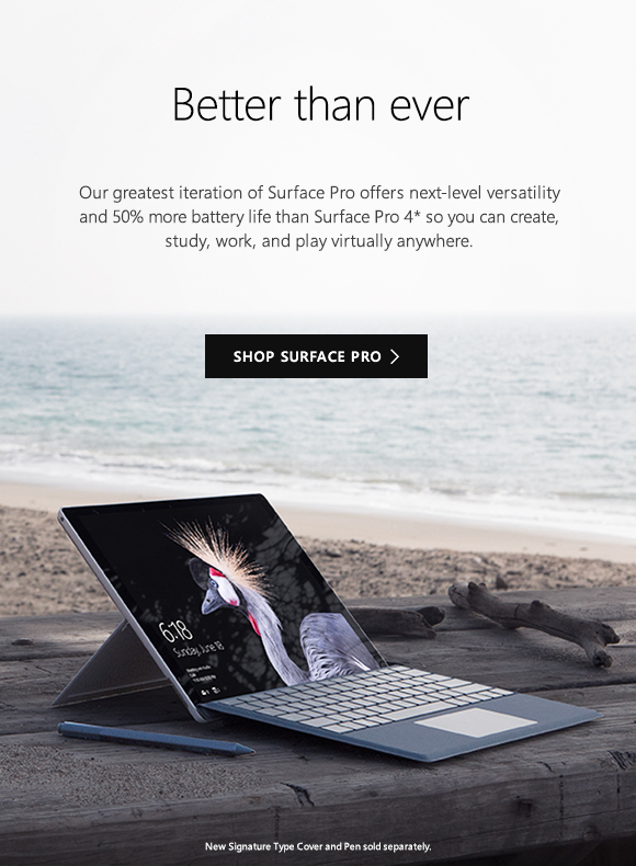 Surface Pro – Intel Core m3 / 128GB SSD / 4GB RAM $799.00