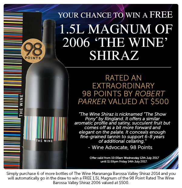 98 Parker Rated Barossa Shz Giveaway. Save 83% Off Barossa Limited Edition.