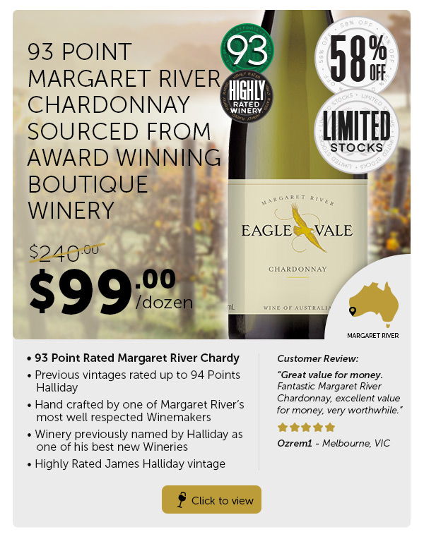 Eagle Vale Margaret River Chardonnay 2016 Dozen $99.00ea