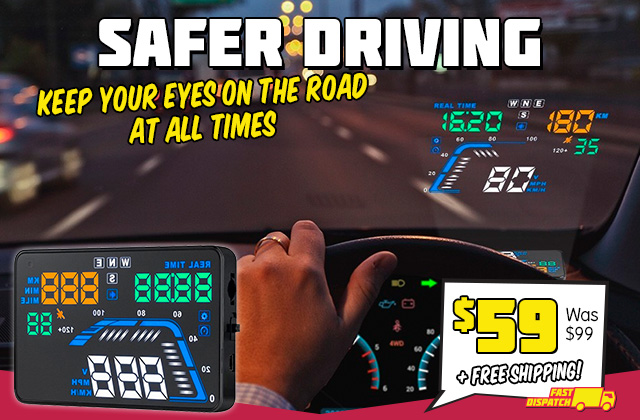 GPS Car Head Up Display Make every drive a safe one. Only $59