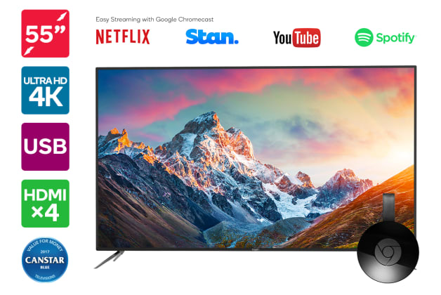 PRICE DROP: Kogan 55″ 4K LED TV (Series 8 KU8000) including Google Chromecast