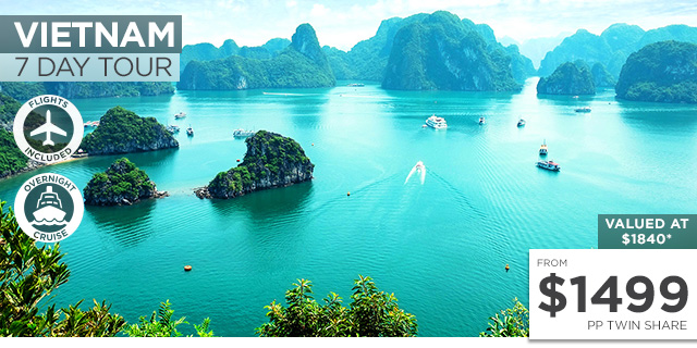 7 Day North of Vietnam Tour with Flights Includes a magical Halong Bay cruise. From $1499.