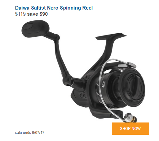Daiwa Saltist Nero Spinning Reel $119 save ($90)