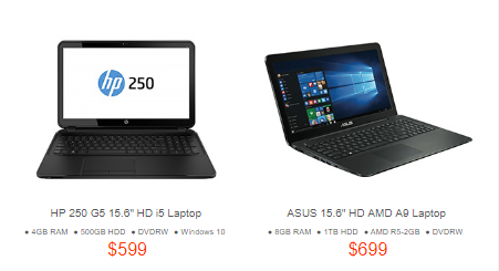 ASUS & HP BUDGET LAPTOPS | ASUS F555BP-XO004T 15.6″ HD AMD A9 Laptop $699.00