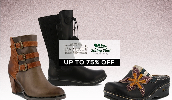 Spring Step, L’Artiste & More Footwear UP TO 75% OFF