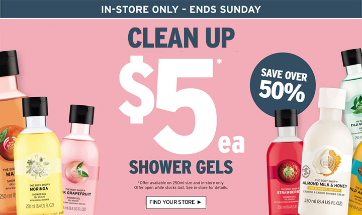 Gel Yeah! $5 Shower Gels – Ends Sunday – In-store only!