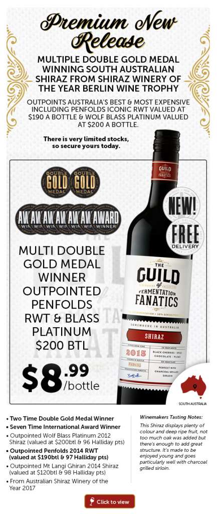 $8.99 Shiraz Beats Penfolds RWT & Wolf Blass Valued Up To $200/Bottle | All Fɾee Delivery.