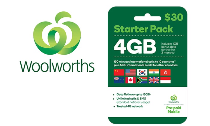 $9.90$30 Buy! $9.90 for a Woolworths Pre-Paid $30 Starter Pack (Don’t Pay $30)