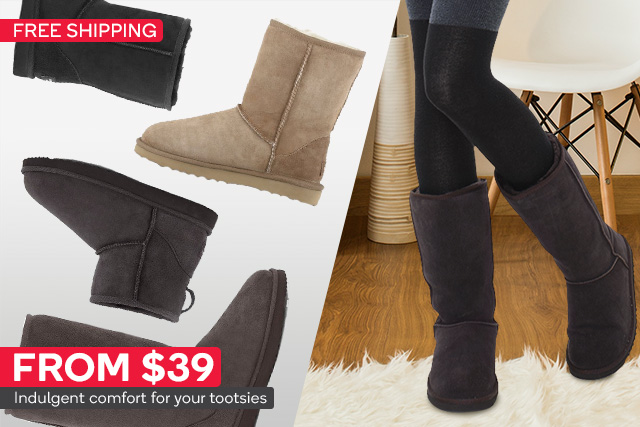 100% Sheepskin Ugg Boots From $39 PLUS Free Shipping!