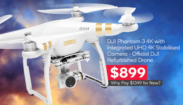 DJI Phantom 3 4K with Integrated UHD 4K Stabilised Camera – Official DJI Refurbished Drone $899