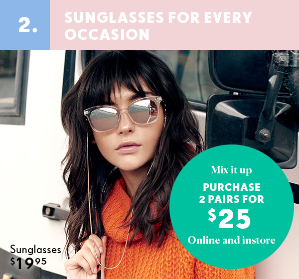 Shop 2 for $25 Sunglasses