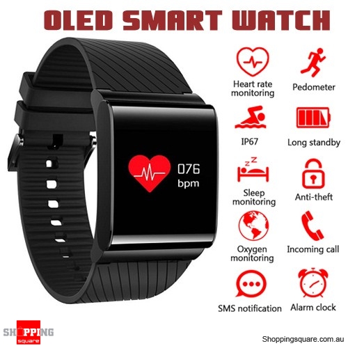 X9-PRO OLED IP67 Waterproof Smart Watch Bracelet for Blood Pressure Heart Rate SPO2 Health Monitor Black Colour $ 49.95