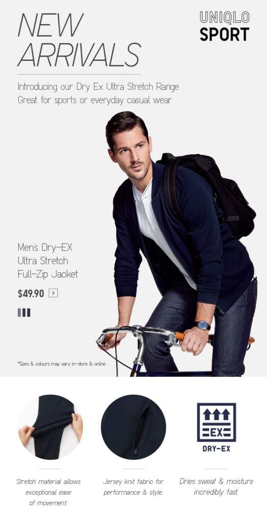 From active to athleisure in our Dry-EX Jacket. MEN Dry-EX Ultra Stretch Full-Zip Jacket. Only $49.90