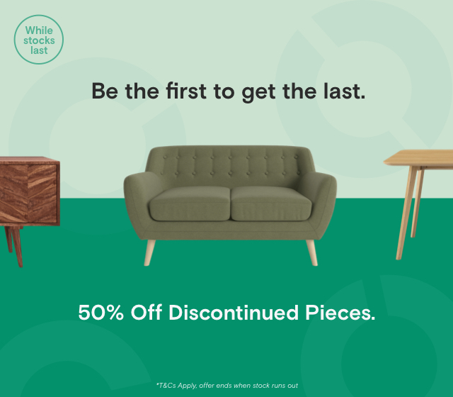 Be the first to get the last. 50% off discontinued pieces